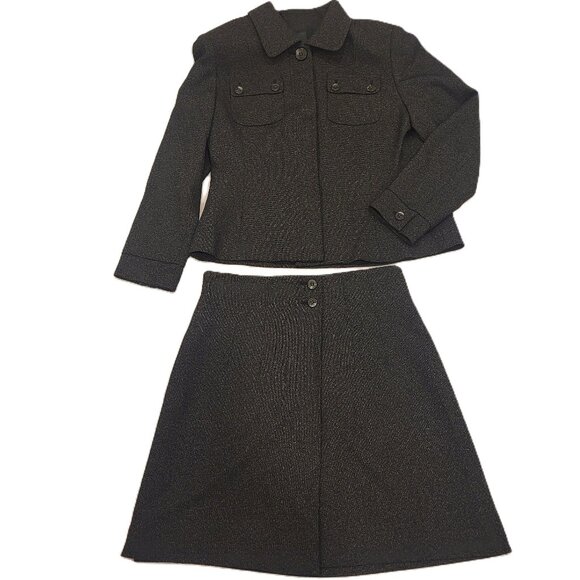 Grey Wool Skirt and Jacket Ladies Suit Grey Size 8 - Picture 1 of 16